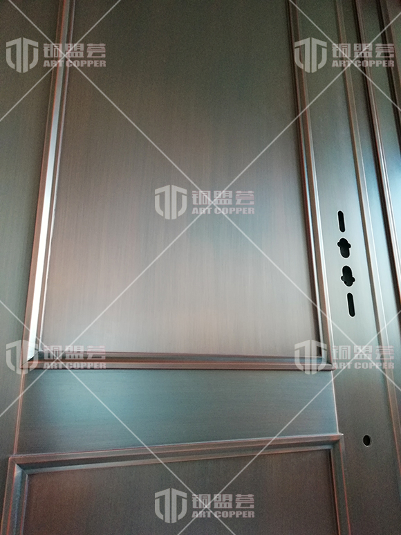 家用銅門實景案例_子母銅門現場圖片_銅盟薈銅門